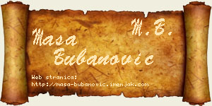 Maša Bubanović vizit kartica
